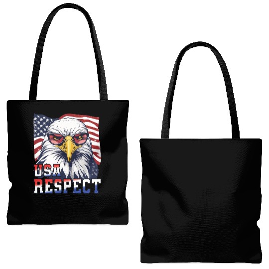 gift idea bald eagle american flag Tote Bags (AOP)