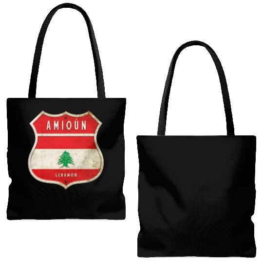 Amioun Lebanon coat of arms flags design Tote Bags (AOP)