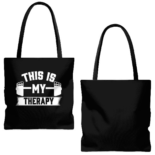 This Is My Therapy Workout Fitness Gym Tote Bags (AOP)