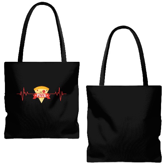 My heart beats for pizza Tote Bags (AOP)