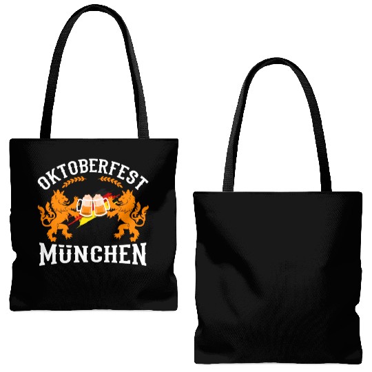 Oktoberfest München Gery Ger Flag Beer Drinking Tote Bags (AOP)