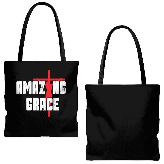 Amazing Grace Love Jesus Christian Christmas Tote Bags (AOP)