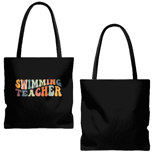 Groovy Swimming Teacher Swimmer Swim Coach Tote Bags (AOP)