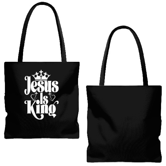 Jesus Is King Love Jesus Christian Christmas Tote Bags (AOP)