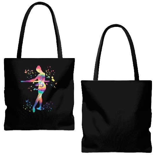 Ballet Dancer Colorsplash Ballerina Tote Bags (AOP)