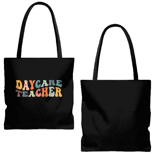 Groovy Daycare Teacher Provider Childcare Tote Bags (AOP)