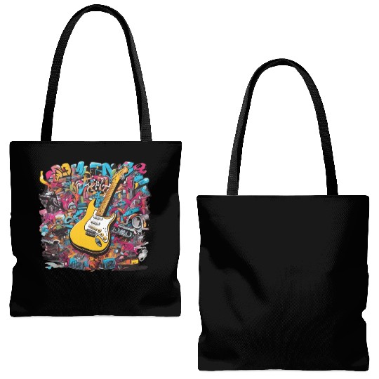 Hip-Hop Guitar Art Tote Bags (AOP)