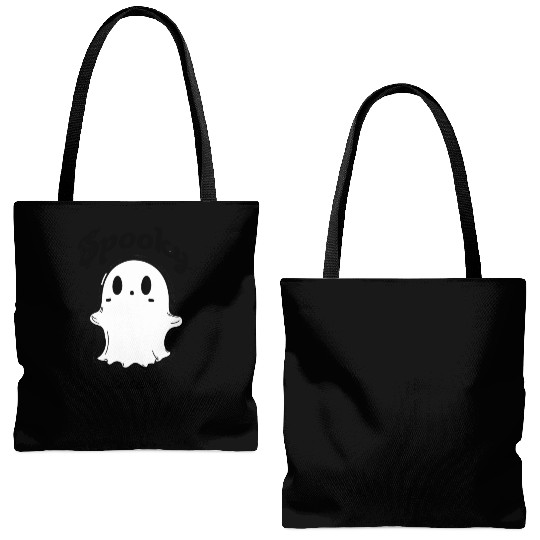 Halloween Ghost Boo Funny Cute Trick or Treat Tote Bags (AOP)