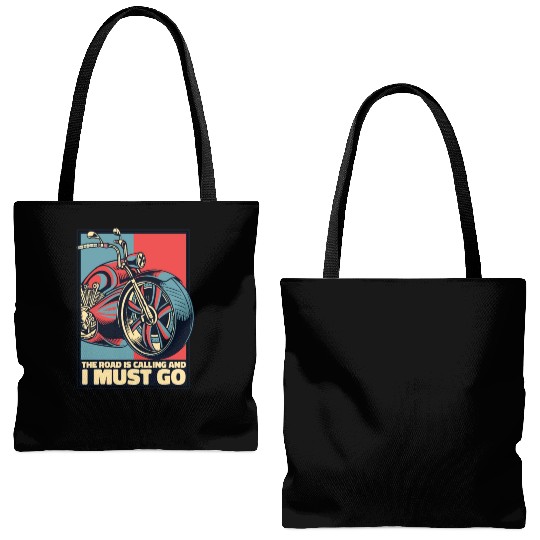Road Is Calling And I Must Go Motorcycle Tote Bags (AOP)