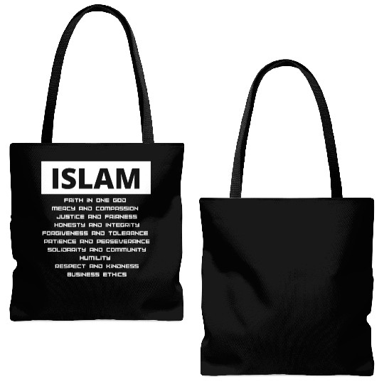 The Values Of Islam Tote Bags (AOP)
