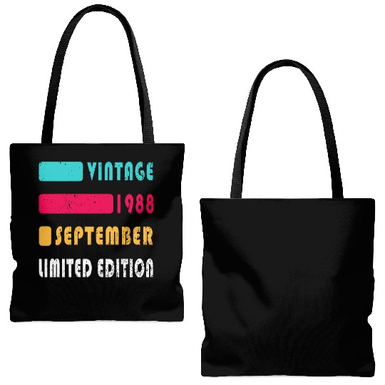 september 1988 Anniversary september 1988 septembe Tote Bags (AOP)