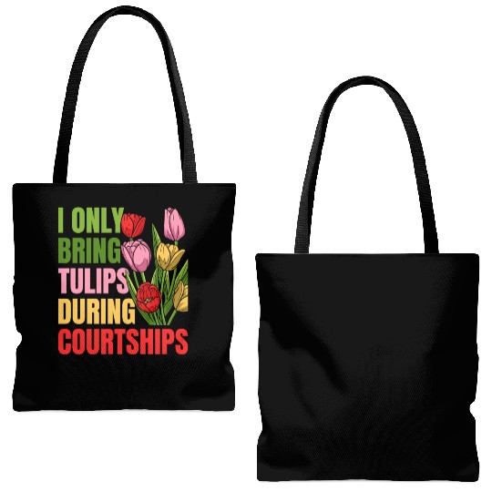 Tulip Gardening Tulips Tote Bags (AOP)