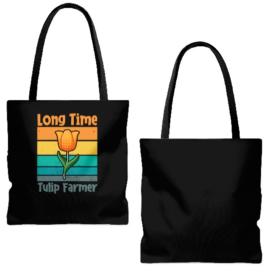 Tulip Gardening Farmer Tote Bags (AOP)