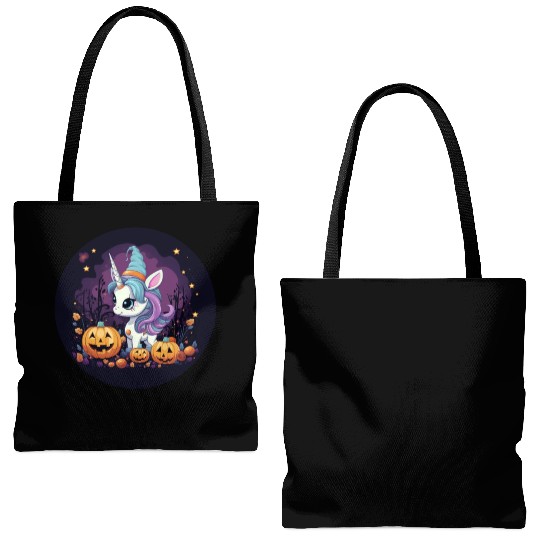 Halloween Unicorn: Midnight Sunset & Witch's Hat Tote Bags (AOP)