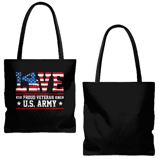 Love And Proud Us Army Veteran Tote Bags (AOP)