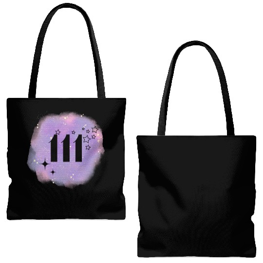 Angel Number 111 Numerology Lilac Tote Bags (AOP)