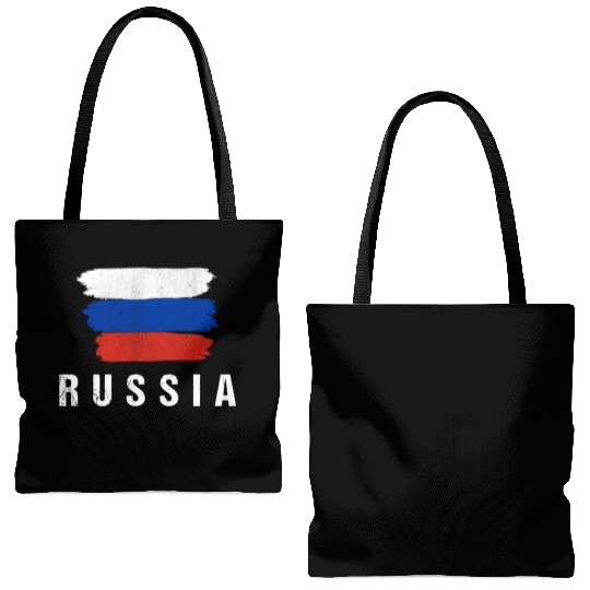 Painted Russia Flag Russian Flag Fan Tote Bags (AOP)