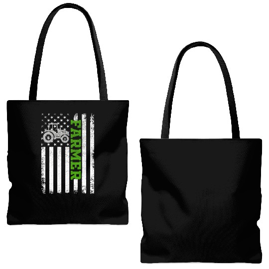 Farmer American Flag Patriotic Gift Tote Bags (AOP)