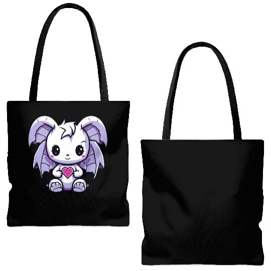 "Kawaii Love Dragon" by ART1SAN Tote Bags (AOP)
