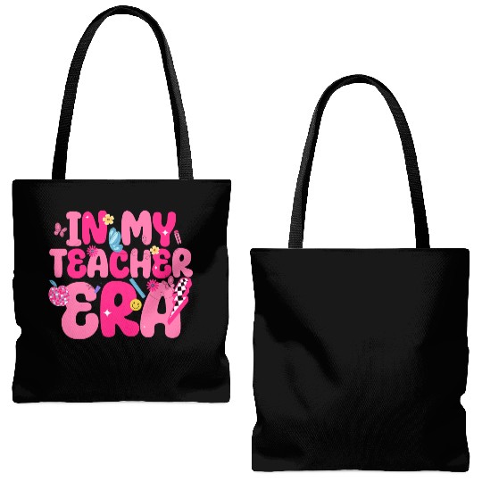 In My Teacher Era Best Teacher Appreciation Retro Tote Bags (AOP)