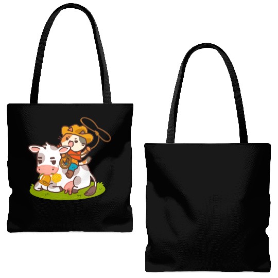 Meow Dy Yeehaw Cowboy Cat Tote Bags (AOP)