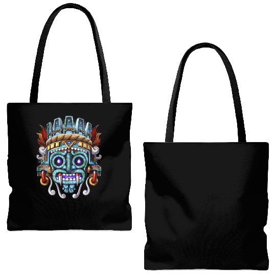 Aztec God Tlaloc Tote Bags (AOP)