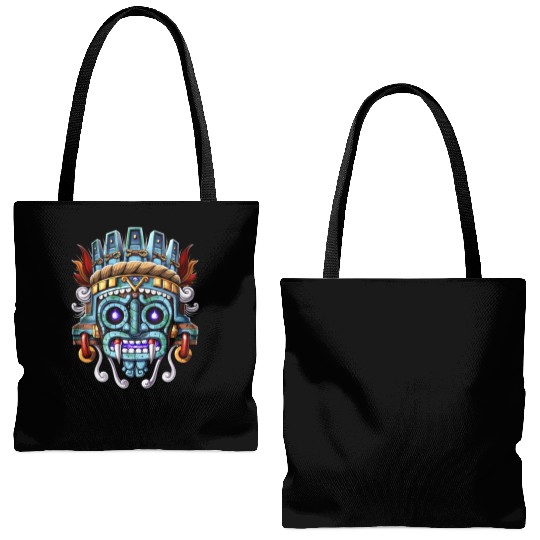 Aztec God Tlaloc Tote Bags (AOP)