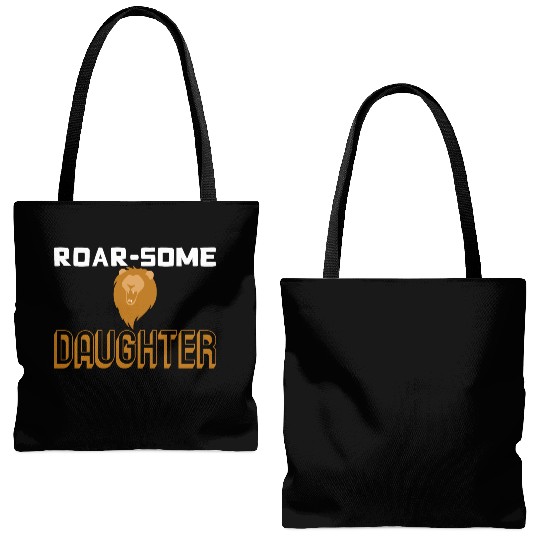 Lion Pun Daughter Lioness Wildlife Tote Bags (AOP)