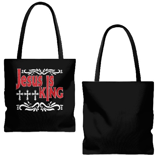 Jesus Is King Love Jesus Christian Christmas Tote Bags (AOP)