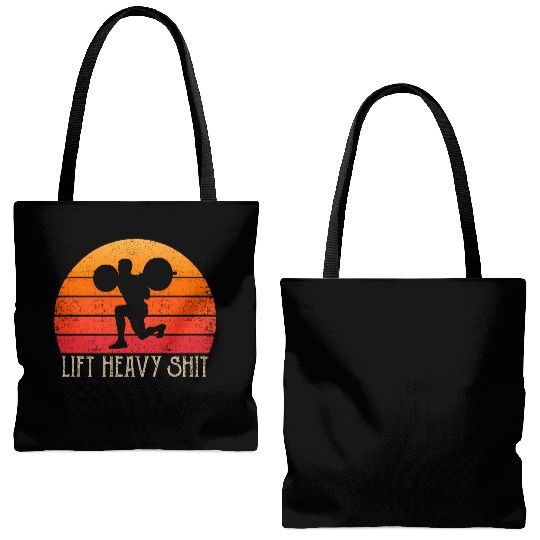 Lift Heavy Gym Clothing Retro Bodybuilding Leg Day Tote Bags (AOP)