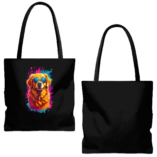 Cool Golden Retriever with Sunglasses 2 Tote Bags (AOP)