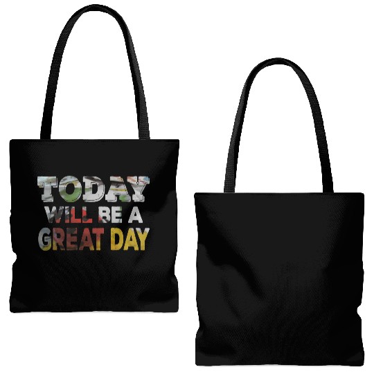 Today Will Be A Great Day Ladybug Inspirational Tote Bags (AOP)