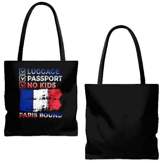 Luggage Passport No Kids France Bound Vacation Tote Bags (AOP)