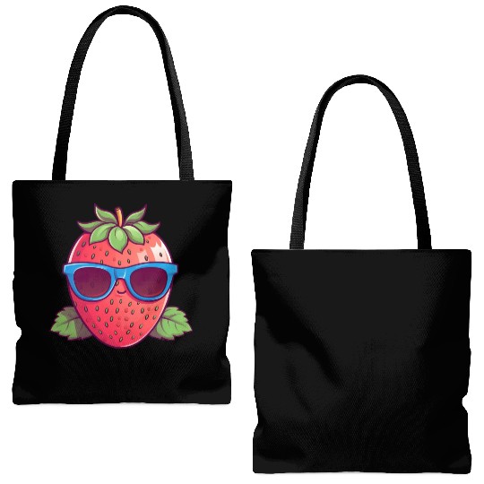 Cool Kawaii Strawberry: Fruity Trendsetter Tote Bags (AOP)