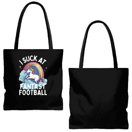 I Suck at Fantasy Football Tote Bags (AOP)