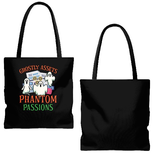 Ghostly Assets Phantom Passions Scary Halloween Tote Bags (AOP)