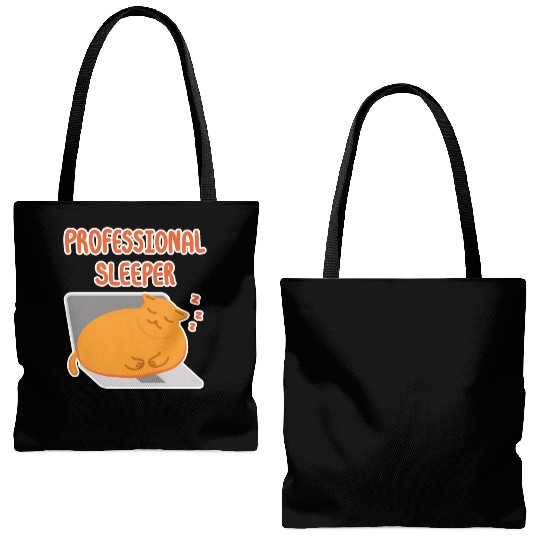 Professional Sleeper Lazy orange cat Tote Bags (AOP)