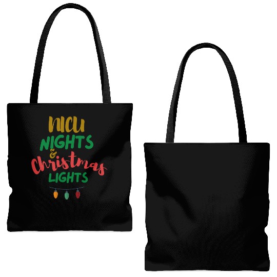 NICU Christmas | NICU nights & Christmas Lights Tote Bags (AOP)
