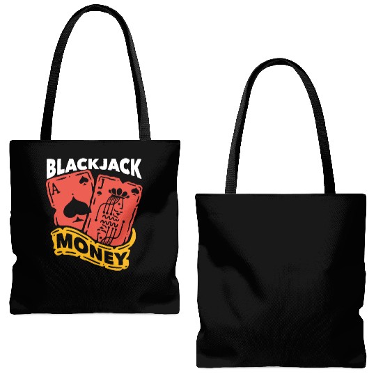 Classic Blackjack Money Casino Card Game Dealer Tote Bags (AOP)