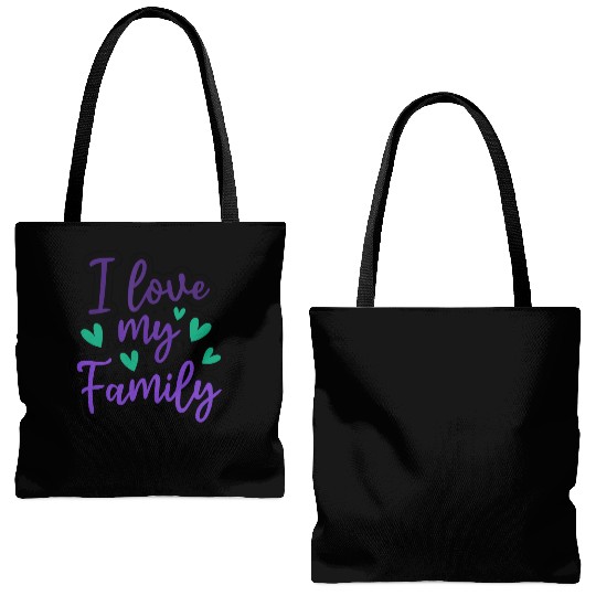 I Love My Family Sayings Reunion Relatives Tote Bags (AOP)