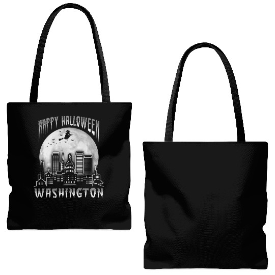 Happy Halloween Washington DC Tote Bags (AOP)