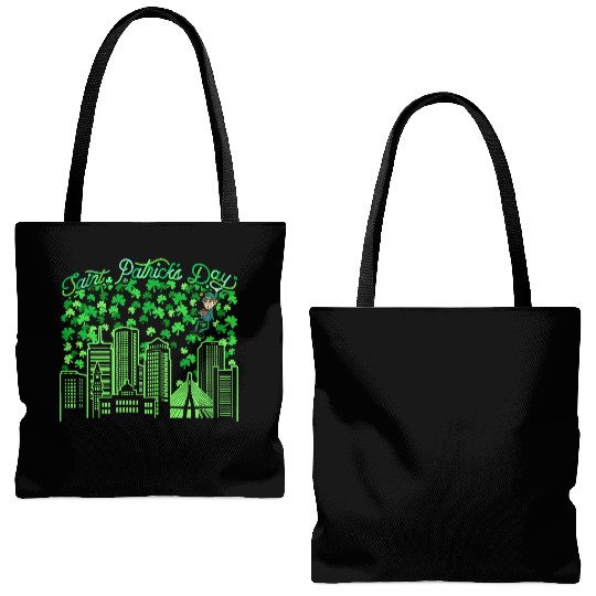Saint Patrick's Day Boston Massachusetts Tote Bags (AOP)