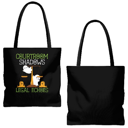 Courtroom Shadows Legal Echoes Lawyer Halloween Tote Bags (AOP)