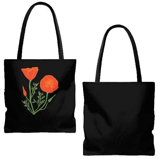 California Poppies on Clear Background Tote Bags (AOP)