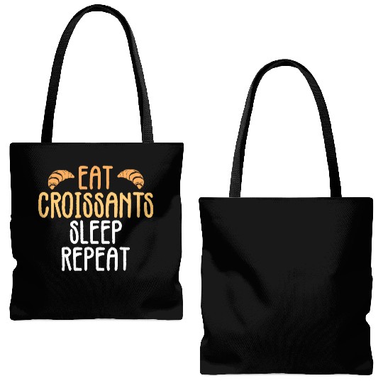 Croissant Love Joke Bakery Bread Pastry Patisserie Tote Bags (AOP)