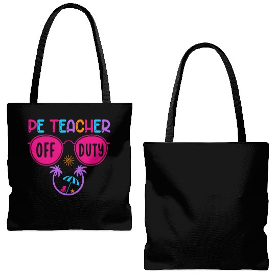 Pe Teacher Off Duty Teacher Beach Summer Vacation Tote Bags (AOP)