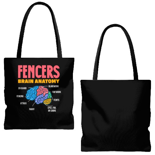 Fencers Brain Anatomy Tote Bags (AOP)