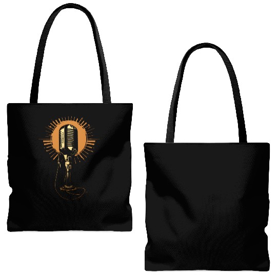 Microphone Retro Mic Tote Bags (AOP)