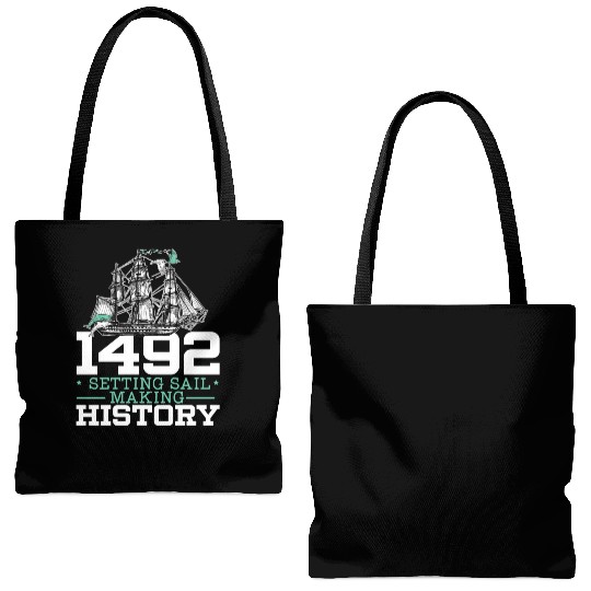 1492: Setting Sail Making History Columbus Day Tote Bags (AOP)