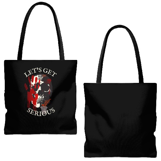 Halloween skull, let's get serious Tote Bags (AOP)